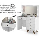 Ver imagem 4 de Kit Penteadeira Com Banqueta Em MDF 00809101X022034 Branco LPA