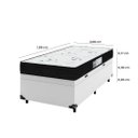 Ver imagem 3 de Cama Box Baú Solteiro + Colchão Smart D33 One Face - 88x188x61cm - Branco