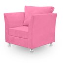 Ver imagem 1 de Poltrona Decorativa para Quarta, Sala e Escritorio Lisboa Suede Rose- Modena Decor