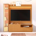 Ver imagem 1 de Rack com Painel para TV até 75 Polegadas Ripado com LED e Vidro Reflecta 100% MDF 219CMX223CM Vitoria Regia Yescasa Nature
