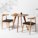Ver imagem 1 de Conjunto Mesa de Jantar Square Redonda Bétula - 88cm + 2 Cadeiras Elbow - Madeira Abra Cadabra