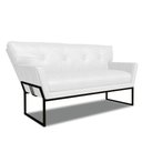 Ver imagem 1 de Sofá Namoradeira 2 Lug Industrial Pto Anitta Sintético Pu Branco D03 - D'Rossi