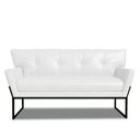 Ver imagem 5 de Sofá Namoradeira 2 Lug Industrial Pto Anitta Sintético Pu Branco D03 - D'Rossi