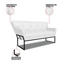 Ver imagem 3 de Sofá Namoradeira 2 Lug Industrial Pto Anitta Sintético Pu Branco D03 - D'Rossi
