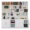 Ver imagem 2 de Estante Multiuso de Livros 6 Portas 5 Prateleiras 100% MDF 232,5CMX230CM Branco