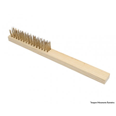 Escova Aco Latonado C/c 3 Fileiras C/12pcs