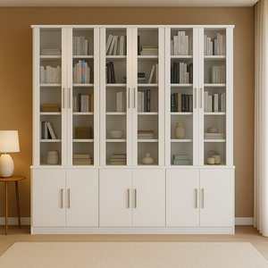 Armário Multiuso para Escritório com Vidro 12 Portas