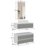 Conjunto de Gabinete Banheiro Creta 80cm (gabinete+cuba+espelheira) Branco Cinza - 2