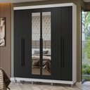 Ver imagem 1 de Guarda-Roupa Casal com Pés 6 Portas Batentes com Espelho Netuno Madesa