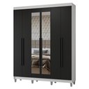 Ver imagem 3 de Guarda-Roupa Casal com Pés 6 Portas Batentes com Espelho Netuno Madesa