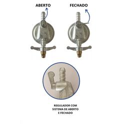 Kit Regulador Registro Gás 2kg + Mangueira 3m + Abraçadeira - 3