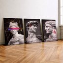 Ver imagem 2 de Kit 3 Quadro Decorativo Estátua Grega Grafite Street Art 40x28cm