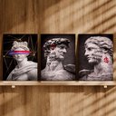 Ver imagem 3 de Kit 3 Quadro Decorativo Estátua Grega Grafite Street Art 40x28cm