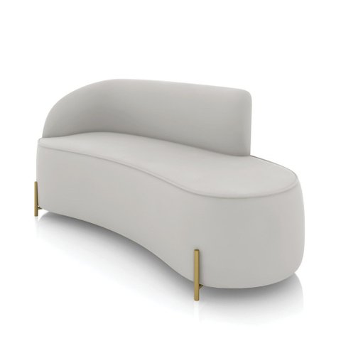 Sofá 3 Lugares Orgânico 180cm Pé Dourado Morgan Veludo D03 - D’Rossi