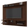 Painel para Tv até 55 Polegadas Atlas 6 Prateleiras com Vidro Nogal - Móveis Bechara - 2