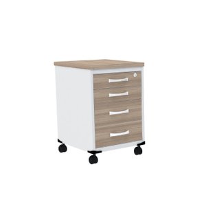 GAVETEIRO VOLANTE 4 GAVETAS PANDIN P25 - NATURALLE/BRANCO GV04GP25