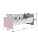 Ver imagem 2 de Mini Cama Infantil Percasa 155cm Transição Berço com Estrutura Compacta Rosa/branco