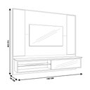 Ver imagem 2 de Painel Suspenso 180cm para TV de 55 Polegadas Borghese MDF Amêndoa Off White
