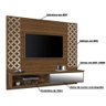 Painel Suspenso 180cm para TV de 55 Polegadas Borghese MDF Amêndoa Off White - 3
