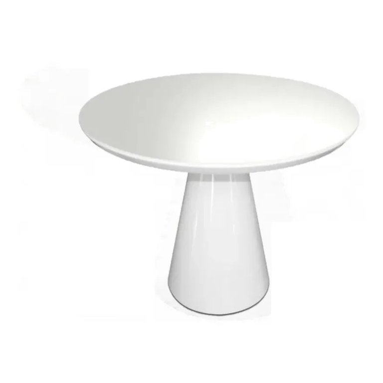 Mesa de Jantar Cone 80cm Laqueada Off White Mesa de Jantar Cone 80cm Laqueada Off White
