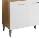Ver imagem 5 de Balcão de Cozinha com Pia Inox 150cm Gabriela Amêndoa/branco - Ajl Móveis