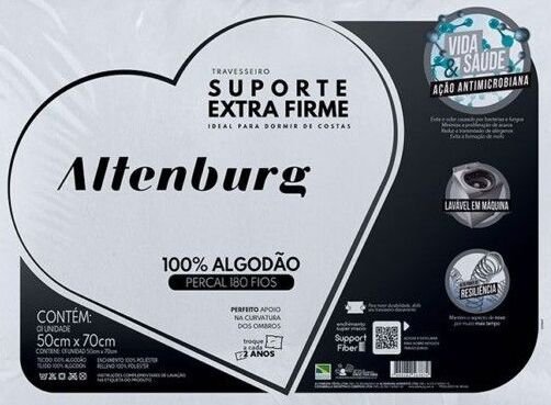 TRAVESSEIRO ALTENBURG SUPORTE EXTRA FIRME 180 FIOS 50CM X 70CM - 2