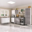 Ver imagem 1 de Armário de Cozinha Modulada Completa 6 Peças com Balcão para Pia Siena Multimóveis Mp2285 Branco