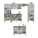 Ver imagem 5 de Armário de Cozinha Modulada Completa 6 Peças com Balcão para Pia Siena Multimóveis Mp2285 Branco