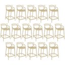 Ver imagem 1 de Kit 16 Banquetas Média Allegra 66cm Design Cozinha/bancada - Nude