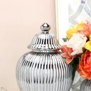 Ver imagem 4 de Vaso Prateado Decorativo Porcelana Chinesa Mesclado 42x20