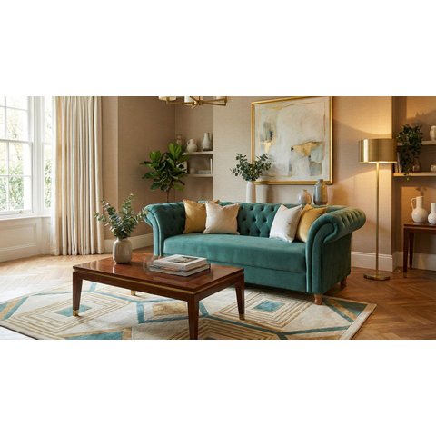 Namoradeira Chesterfield Conde Veludo:Verde