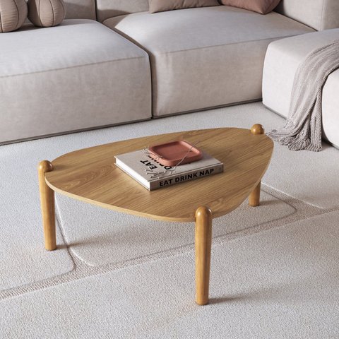 Mesa de Centro Orgânica Pé Madeira Complementos