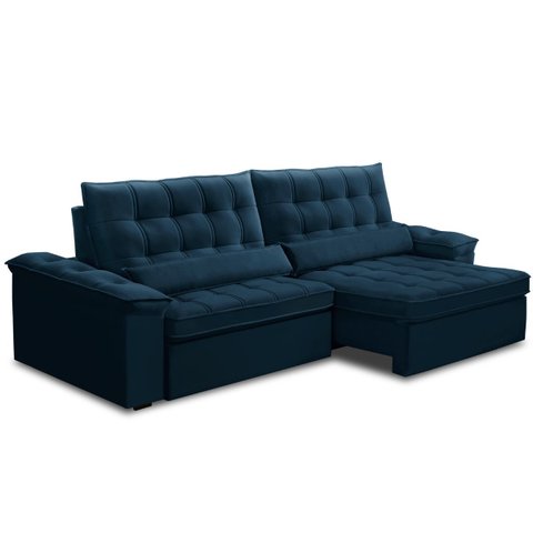 Sofá Retratil e Reclinável com Molas Ensacadas 250cm Heitor Azul