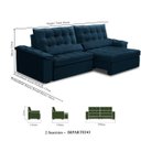 Ver imagem 6 de Sofá Retratil e Reclinável com Molas Ensacadas 250cm Heitor Azul