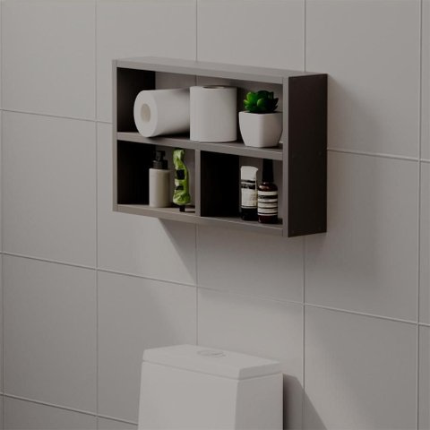 Nicho Decorativo Pequim Preto para Banheiro Lavabo