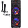 Caixa Som Amplificada Bluetooth 1900W Rms Woofer Fm Usb Led Tws Bivolt + 2 Microfones ACA 1900 New - 1