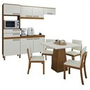 Ver imagem 2 de Cozinha Completa com Mesa e 4 Cadeiras Paulista 7 Portas 2 Gavetas Nature/off White/linho - Panorama