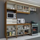 Ver imagem 3 de Cozinha Completa com Mesa e 4 Cadeiras Paulista 7 Portas 2 Gavetas Nature/off White/linho - Panorama