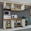 Ver imagem 7 de Cozinha Completa com Mesa e 4 Cadeiras Paulista 7 Portas 2 Gavetas Nature/off White/linho - Panorama