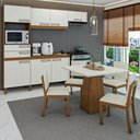 Ver imagem 1 de Cozinha Completa com Mesa e 4 Cadeiras Paulista 7 Portas 2 Gavetas Nature/off White/linho - Panorama