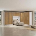Ver imagem 1 de Quarto Modulado Kappesberg Adapt Branco/Nogueira 5 Peças 418cm x 263cm