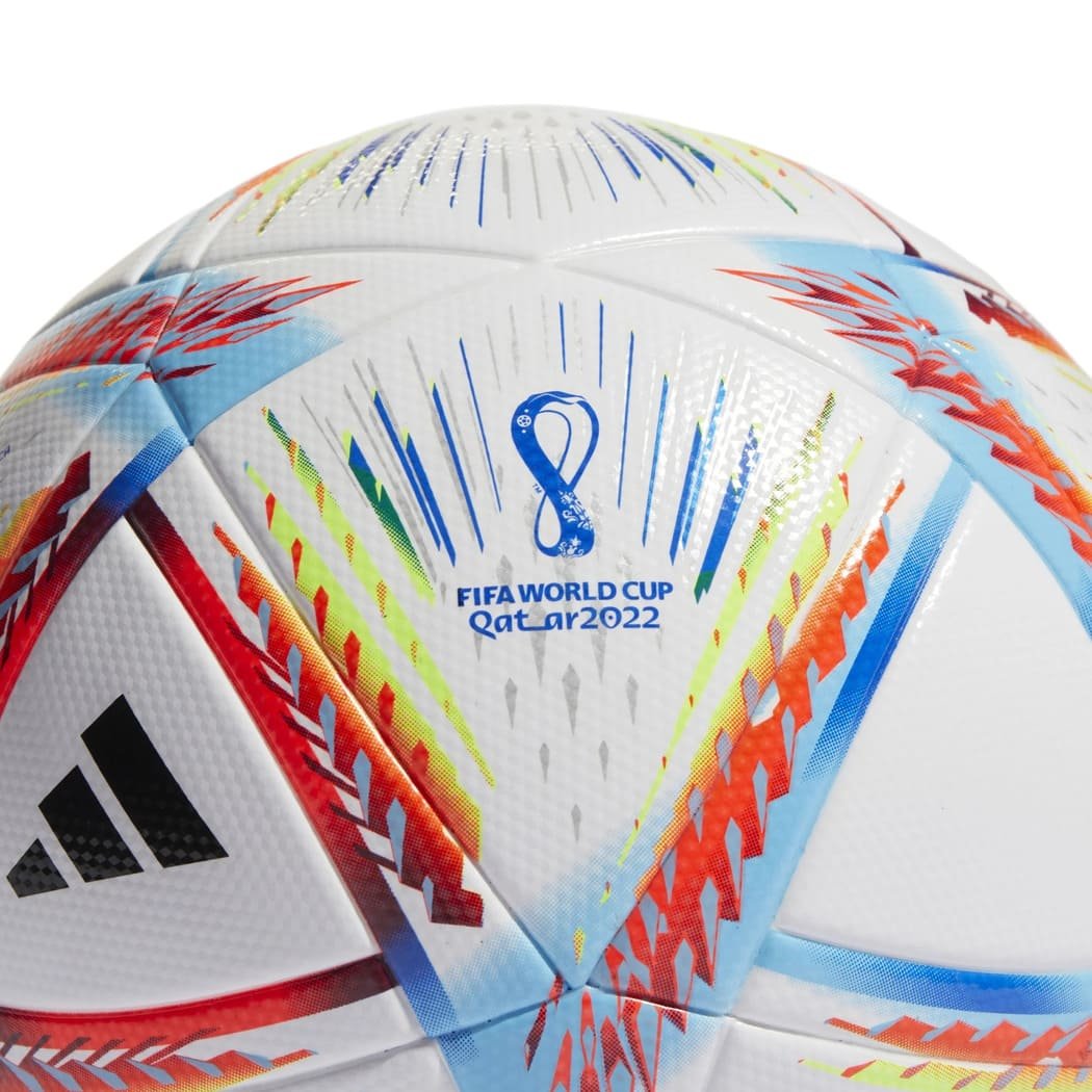 Bola Futebol Campo Adidas Al Rihla Copa Do Mundo 2022 C/Caixa Branco e Azul  : : Esporte