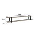 Ver imagem 2 de Prateleira Multiuso 180cm com Suporte em Metal 100% Mdf Cor:grigio com Preto