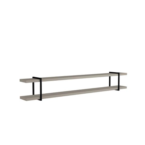 Prateleira Multiuso 180cm com Suporte em Metal 100% Mdf Cor:grigio com Preto