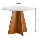 Ver imagem 3 de Mesa de Jantar Redonda com Vidro 4 Lugares Multimóveis Cr50245 Cinamomo/off White