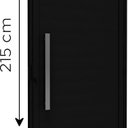 Ver imagem 2 de Porta de Alumínio de Giro Lambri 215x95cm com Puxador de 60cm Lucasa Ideale Abertura Esquerda Preto