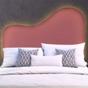Ver imagem 1 de Cabeceira Led Orgânica 160cm Casal Queen Painél para Cama Box Bouclé Serena