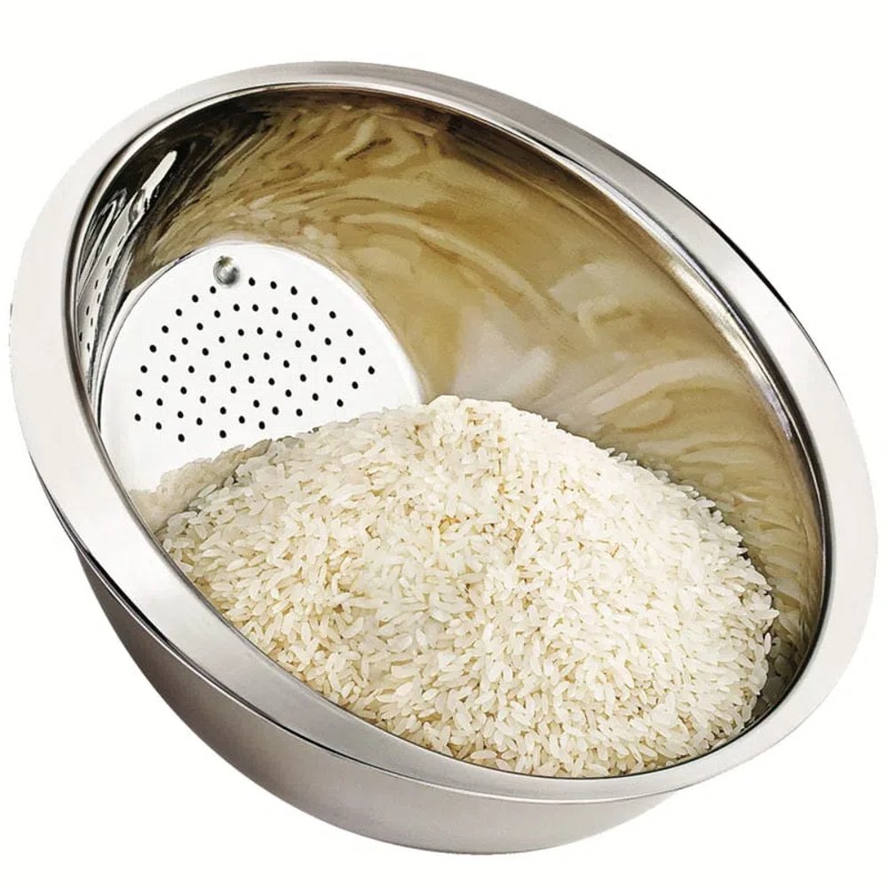 Escorredor de Arroz em Aço Inox - 20cm