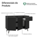 Ver imagem 4 de Balcão de Cozinha 120 cm 3 Portas 1 Gaveta com Pés Preto Nice Madesa
