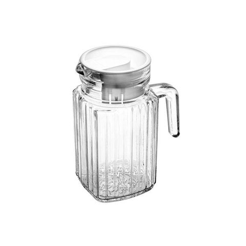 Jarra Vidro com Tampa em Plástico Branca 550ml Lyor